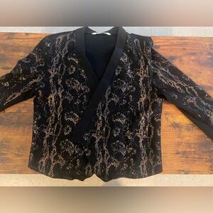 Black and Brown Snake Print Blazer